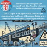 UDC preoccupata per la chiusura tratta ferroviaria Voghera – Milano nell’estate 2025